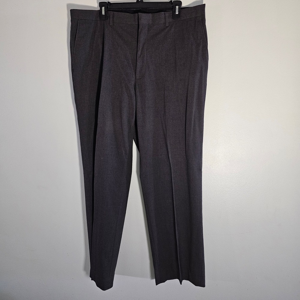 Claiborne Mens 38/30 Gray Dress Pants Dark‎ Academia Old Money Stretch Slacks